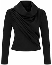 Maan Istanbul - Draped Cowl Neck Long Sleeve Top Blouse - Lyst