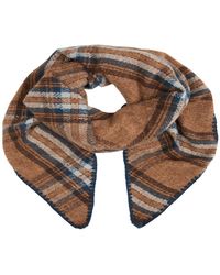 Saachi - Knitted Plaid Triangle Shawl - Lyst