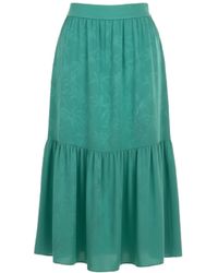 Conquista - Emerald Tiered Midi Skirt - Lyst