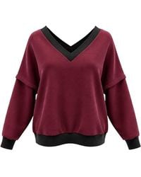 BEIRA - Victoria V-Neck Sweatshirt – Burgundy - Lyst