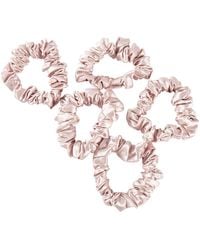 Soft Strokes Silk - Pure Mulberry Silk Mini Scrunchie Set Of Five - Lyst