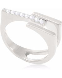 Neola Design - Neringa Silver Stacking Ring With White Topaz - Lyst