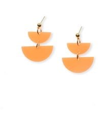 By Chavelli - Twin Luna Half-Moon Dangly Earrings - Lyst