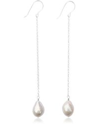 Kiri & Belle - Alina Long Chain Pearl Sterling Earrings - Lyst
