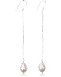 Kiri & Belle - Alina Long Chain Pearl Sterling Earrings - Lyst