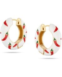 Arctic Fox & Co. - Chilli Ceramic Hoop Earrings - Lyst