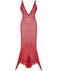 Pcfg - The Solar Reflections Open Knit Maxi Beach Dress - Lyst