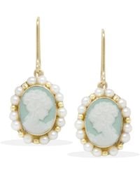 Vintouch Italy - Little Lovelies-Plated Cameo Pearly Earrings - Lyst