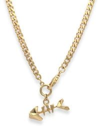 Frenvyrn - Mars 18K Vermeil Cuban Chain Necklace With Fish Bone - Lyst