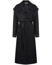 Nocturne - Navy Double-breasted Trench Coat - Lyst
