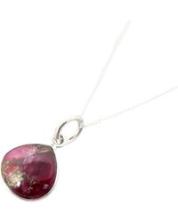 Harfi - Natural Garnet January Birthstone Sterling Necklace - Lyst