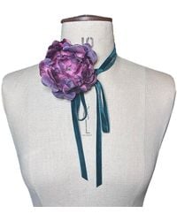 Natalia Petruch - Violetta Ribbon-Tie Statement Necklace – Faux Peony, Wear As Necklace Or Belt, Handmade - Lyst
