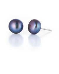 Nellou Jewellery - Large Pearl Button Stud Earrings - Lyst