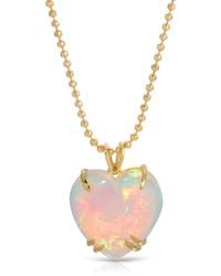 Glamrocks Jewelry - Welo Opal Puffy Heart Necklace - Lyst
