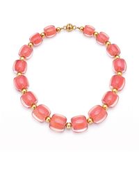 Gold & Honey - Beaded Lucite Necklace For Brunch - Lyst