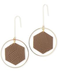 By Chavelli - Hexagon Halo Dangly Earrings - Lyst