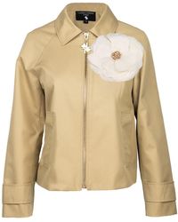 House of Laines London - Neutrals Laines Couture Hand Embellished Cream Organza Flower Trench - Lyst