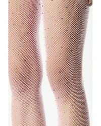 Songs of Siren - Crystals Fishnet Tights Powder - Lyst