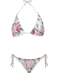 Nur Karaata - Triangle Rose Bikini Set - Lyst