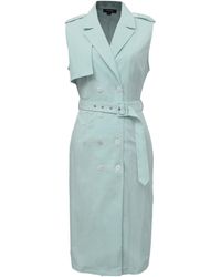 Smart and Joy - Double Breasted Trench Style Sleeveless Dress - Lyst