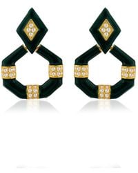 Milou Jewelry - Dark Geometric Drop Earrings - Lyst