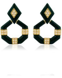 Milou Jewelry - Dark Geometric Drop Earrings - Lyst