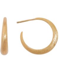 Claire Hill Designs - Brushed Medium Tapered Hoop Earrings - Lyst