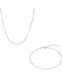 Spero London - Sterling Bracelet & Necklace Set Small Beaded - Lyst