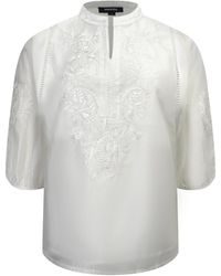 Smart and Joy - Embroidered Tencel-Blend Blouse - Lyst