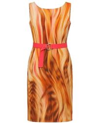 Conquista - Print Wrap Dress With Self Tie Waist - Lyst