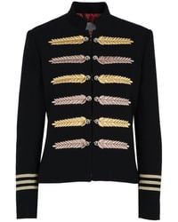 The Extreme Collection - Embroidered Premium Crepe Blazer With Golden Buttons Renata Roma - Lyst