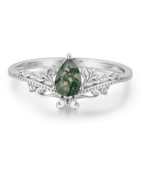 Azura Jewelry New York - Lotus Moss Agate Ring Vermeil - Lyst
