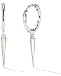 Harfi - Dainty Spike Huggie Small Hoop Sterling Earrings - Lyst