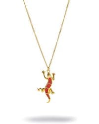 Ebru Jewelry - Lucky Gecko Enamel Pendant Necklace - Lyst