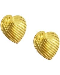 Maison De Gala - Textured Heart Stud Earrings - Lyst