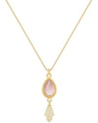 Seven Saints - Heartveil Hamsa Rose Quartz Necklace For Love & Protection - Lyst