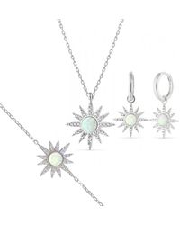 Spero London - Opal Sun Sterling Necklace Earring & Bracelet Set - Lyst