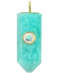 KAMARIA - Amazonite Gemstone Pendant With Topaz - Lyst