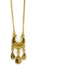 Annabelle Lucilla Jewellery Lucky Moon Ocean Droplet Necklace - Metallic
