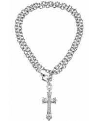 Jagged Halo Jewelry - Cross Convertible Stainless Steel Necklace Plated - Lyst