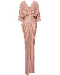 Acob a Porter - Neutrals Draped Long Dress - Lyst