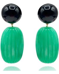 Michael Nash Jewelry - Arabella Onyx And Jade Resin Pierced Earrings - Lyst