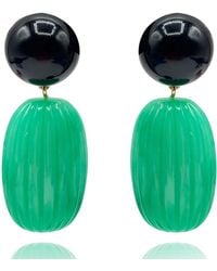 Michael Nash Jewelry - Arabella Onyx And Jade Resin Pierced Earrings - Lyst