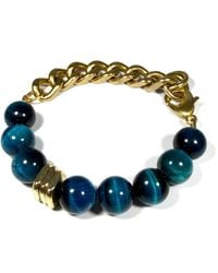 Rachel Nathan - Remix Tiger's Eye & Brass Stone Bracelet - Lyst
