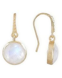 Azuni London - Charis Round Gemstone Earrings Moonstone - Lyst