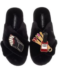Laines London - Classic Laines Slippers With Sand Nail Tech Brooches - Lyst