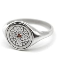 VicStoneNYC Fine Jewelry - Natural Red Diamond Flower Signet Gold Ring - Lyst