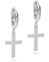 Nialaya - Small Cross Earrings - Lyst