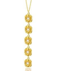 Unaloe - Five Pearl Vermeil Rose Necklace – Handmade Italian Bridal & Occasion Jewelry - Lyst