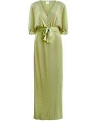 Why Mary - Aphrodite Sheer Lurex Maxi Dress - Lyst